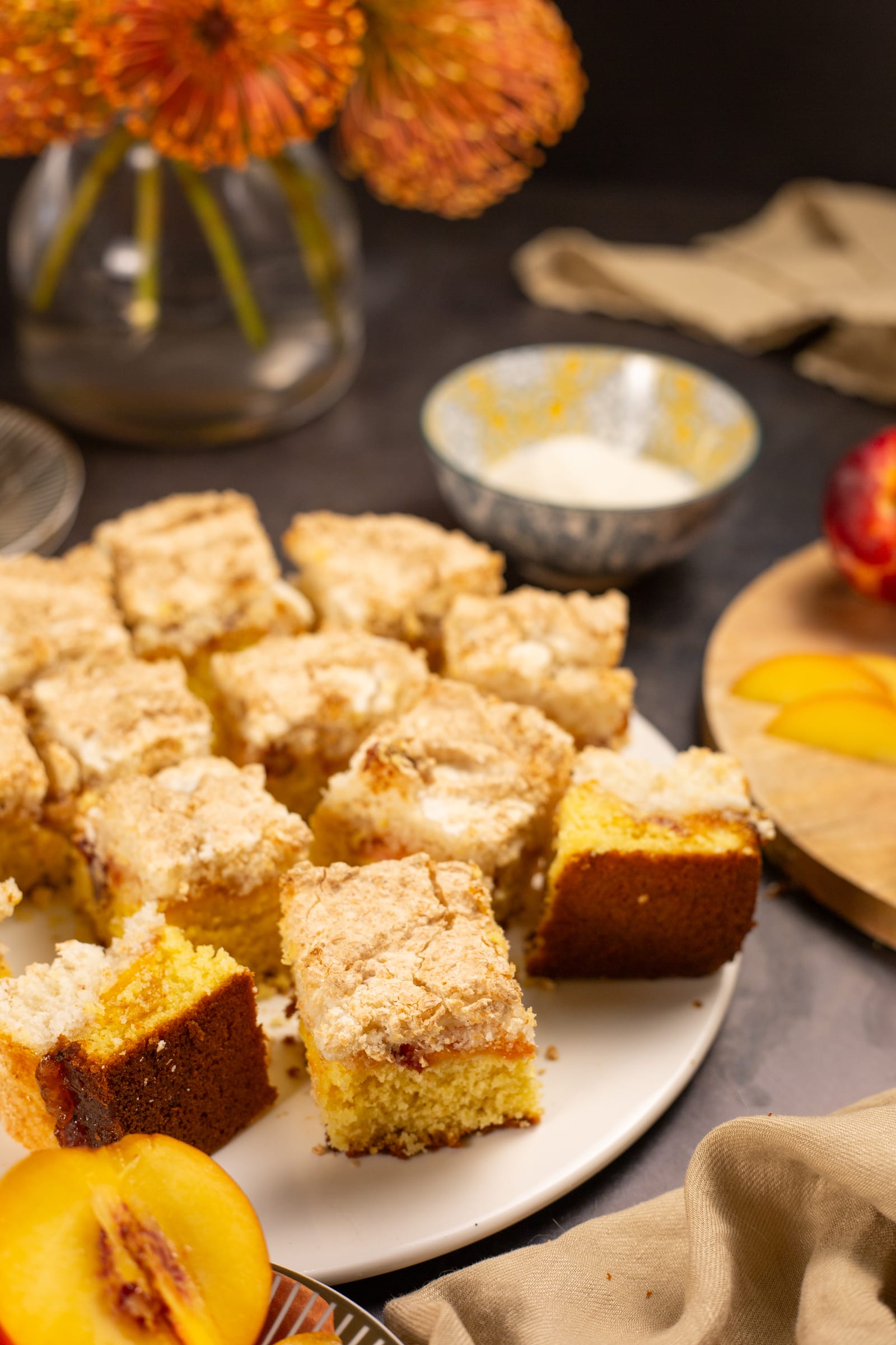 Hertzoggie squares piled on a plate