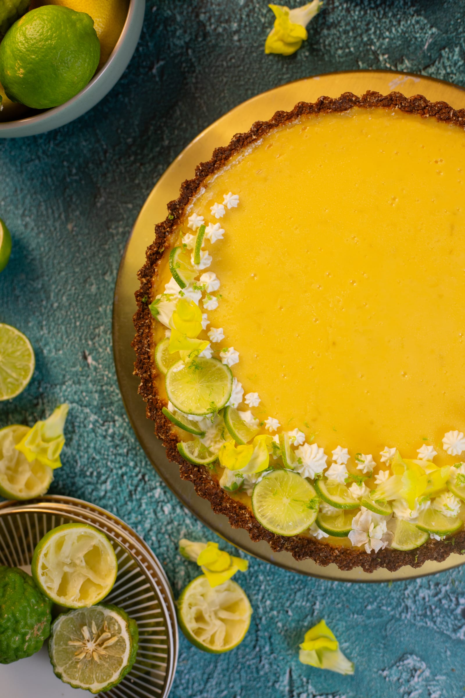 The smooth lime custard filling, from above